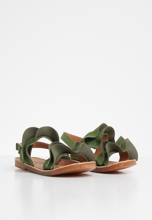 Pop Candy - Girls frill sandal - green