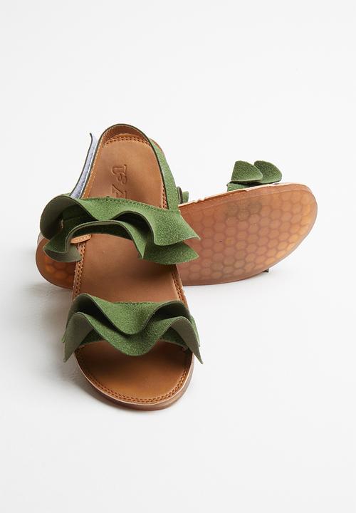 Pop Candy - Girls frill sandal - green