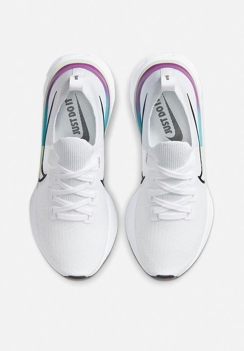 Nike - React infinity run flyknit - white / black-vapor green-oracle aqua