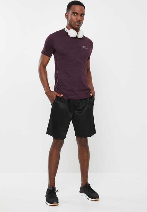 Superdry. - Active training short sleeve tee - burgundy 