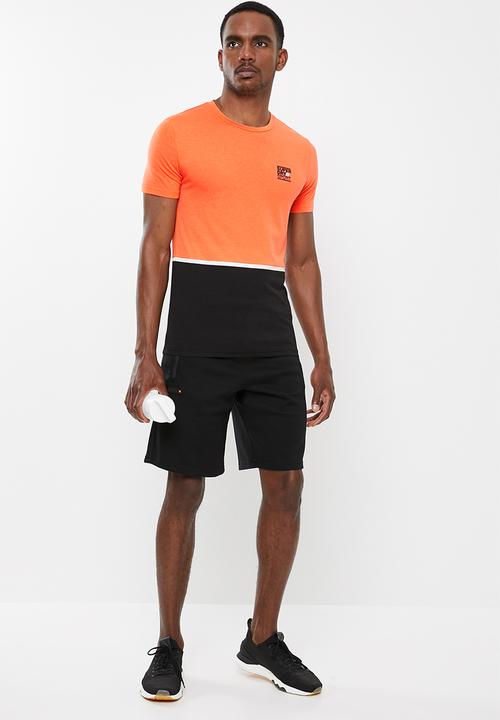 Superdry. - Core blocked tee - orange & black