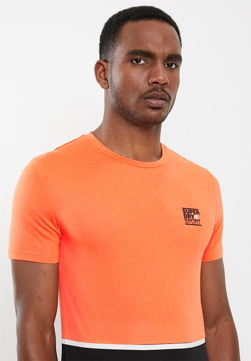 Superdry. - Core blocked tee - orange & black