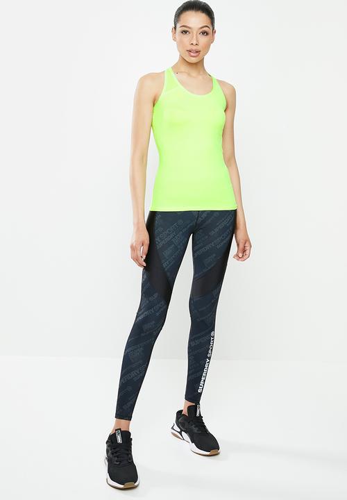 Superdry. - Core fitted mesh panel vest - yellow