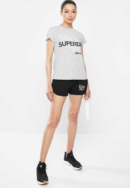 Superdry. - Core split back tee - grey