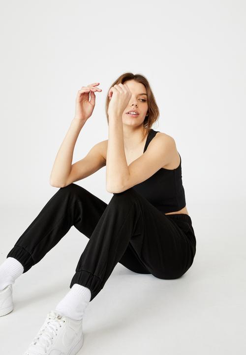 Factorie - Super high rise trackpant - black