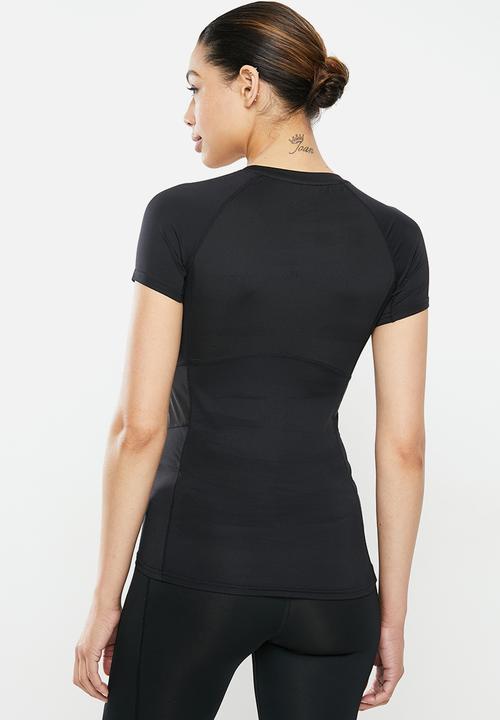 Superdry. - Core fitted mesh panel tee - black