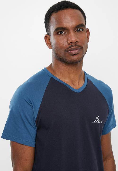 Jockey - Raglan colour blocked tee - navy