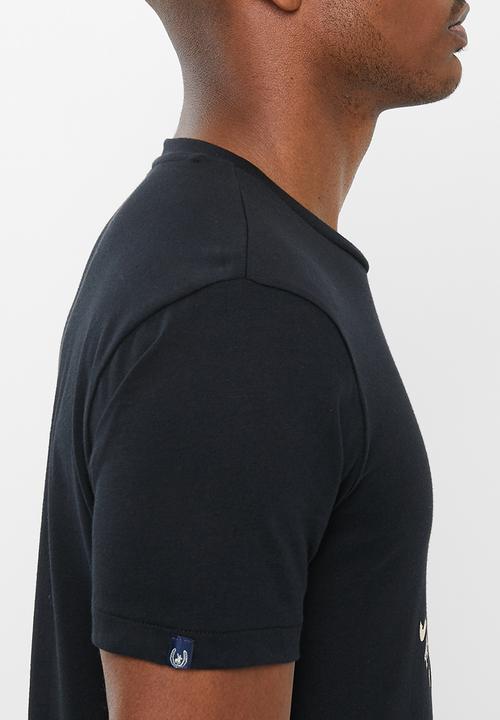 POLO - Pjc Gareth short sleeve printed logo tee  - black