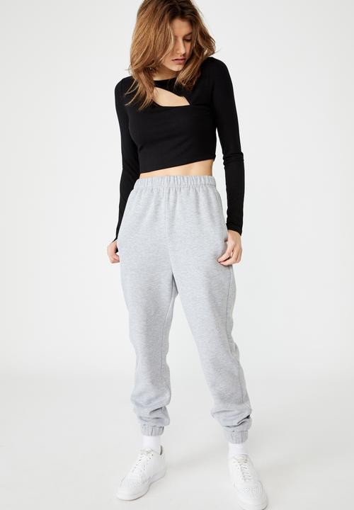 Factorie - Key hole front long sleeve top - black