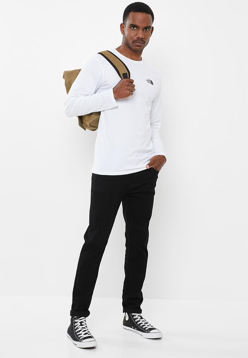 The North Face - Long sleeve red box tee - white