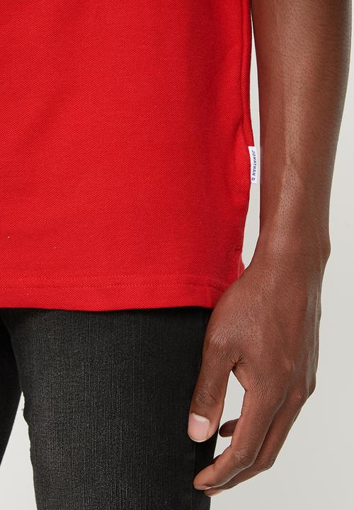 Jonathan D - Mandarin collar short sleeve golfer - red