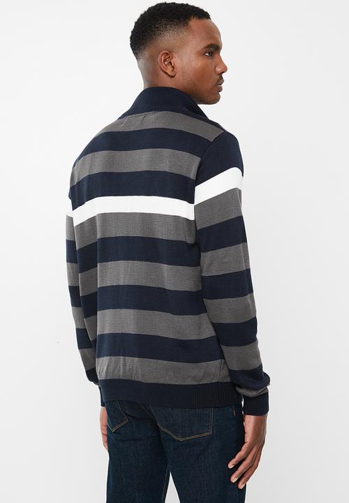 Pringle of Scotland - Tripp 1/4 zip - navy & grey