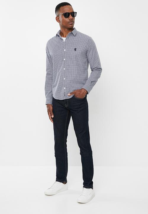 Pringle of Scotland - Devin long sleeve styled - navy & white