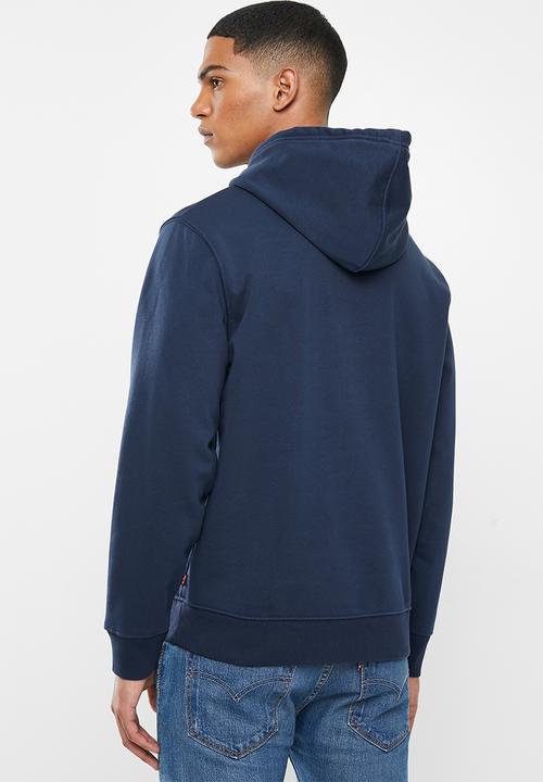 Levi’s® - T3 graphic boxtab fleece hoodie - blue