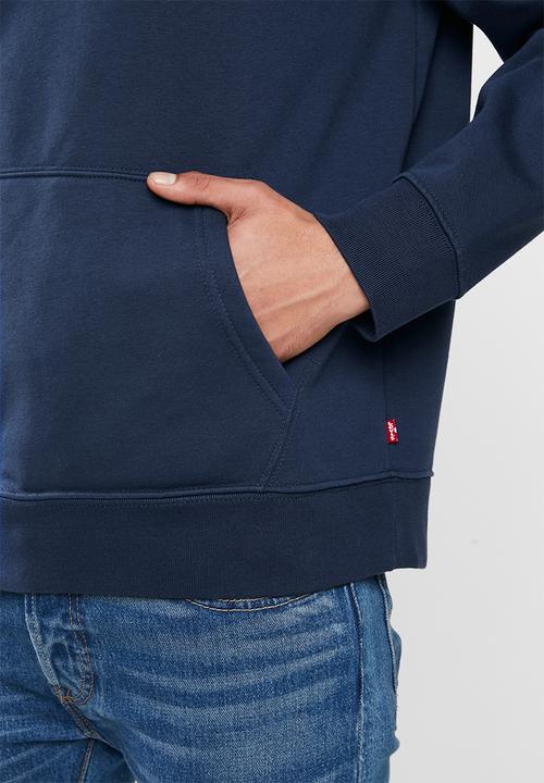 Levi’s® - T3 graphic boxtab fleece hoodie - blue