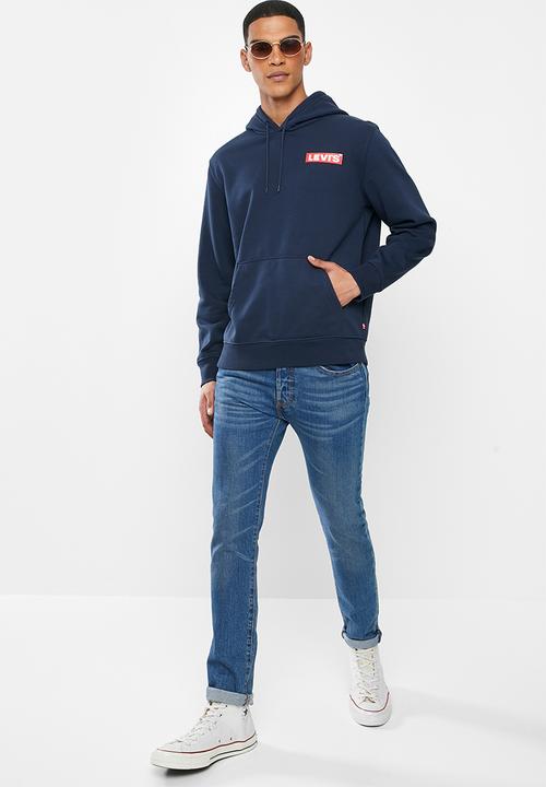 Levi’s® - T3 graphic boxtab fleece hoodie - blue