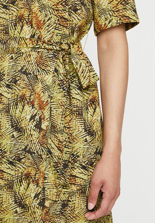 edit - Woven ll tunic dress - yellow & brown 