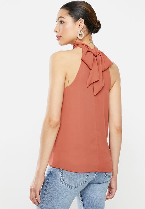 MILLA - Halter tie blouse - rust