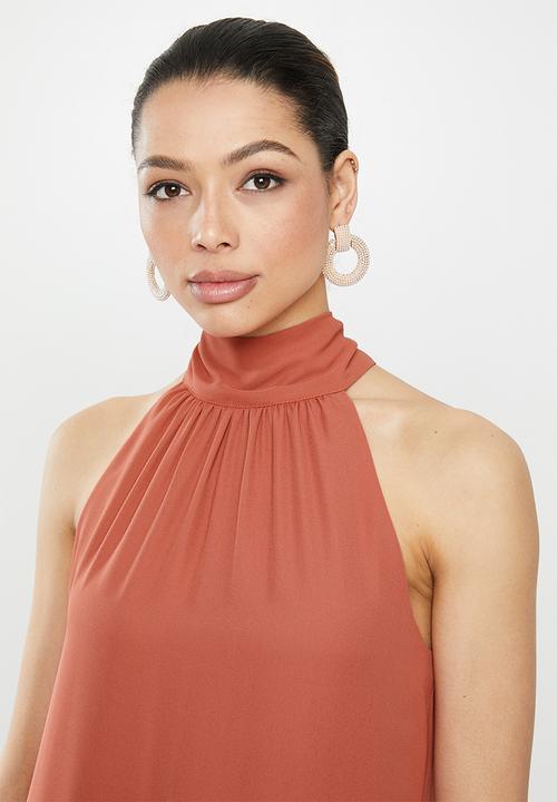 MILLA - Halter tie blouse - rust