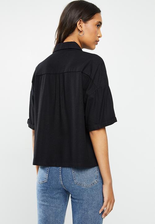 Vero Moda - Pina wide 2/4 shirt - black