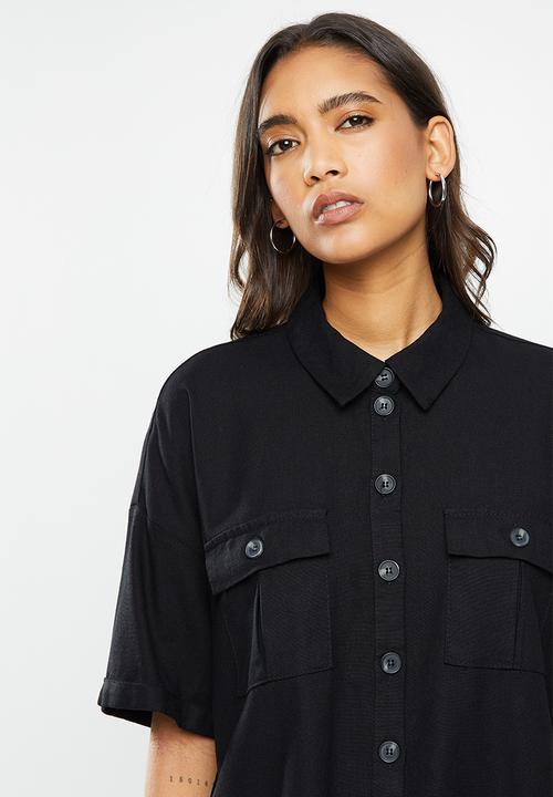 Vero Moda - Pina wide 2/4 shirt - black