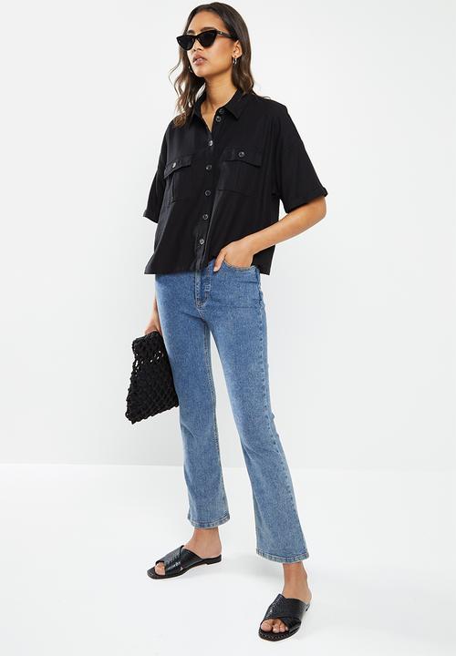 Vero Moda - Pina wide 2/4 shirt - black