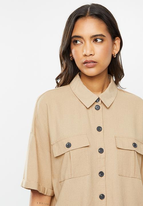 Vero Moda - Pina wide 2/4 shirt - neutral 