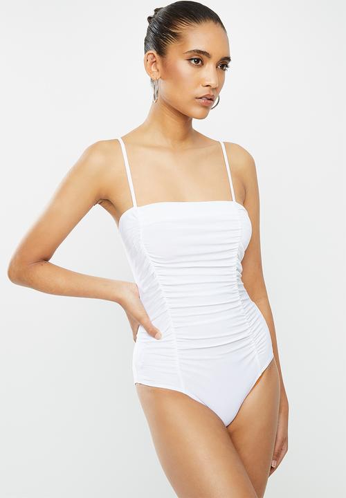 Blake - Cami bodysuit with ruched front detail-ivory