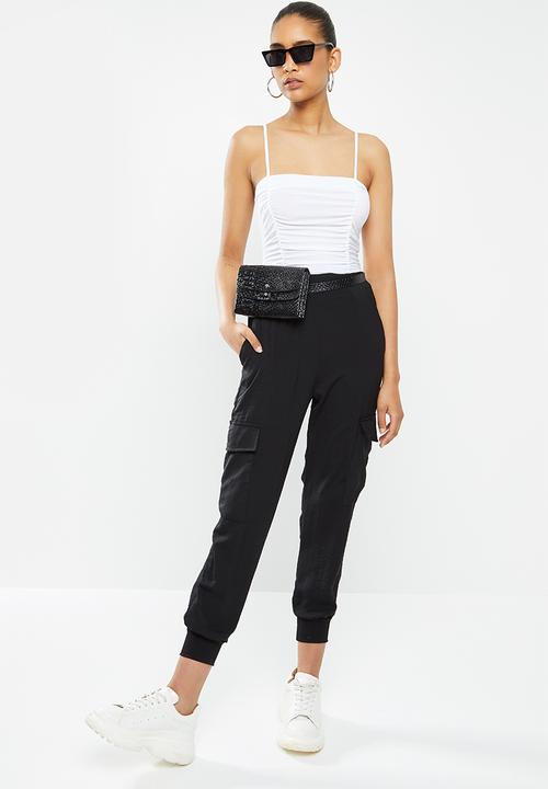 Blake - Cami bodysuit with ruched front detail-ivory
