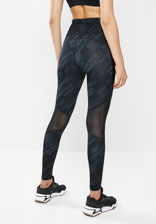 Superdry. - Active panel leggings - black 