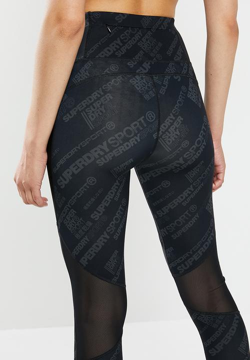 Superdry. - Active panel leggings - black 