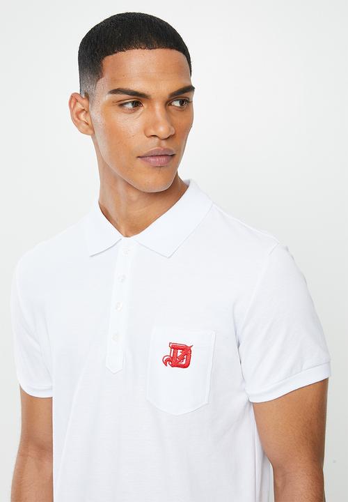 Diesel  - T-skatt-b3 polo shirt - white