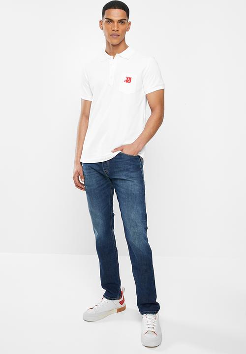 Diesel  - T-skatt-b3 polo shirt - white