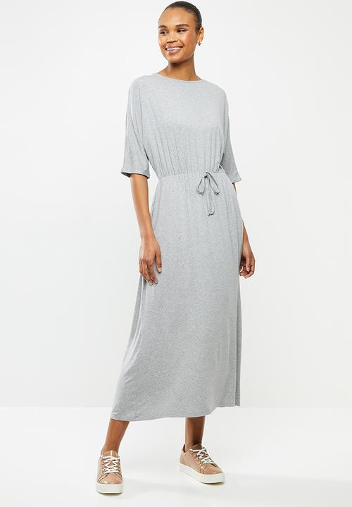 edit - Grown on sleeve knit maxi - grey 