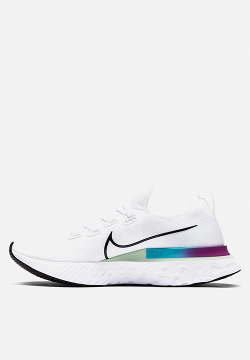 Nike - React infinity run flyknit - white / black-vapor green-oracle aqua