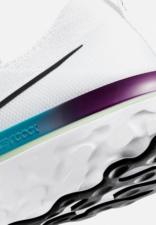 Nike - React infinity run flyknit - white / black-vapor green-oracle aqua