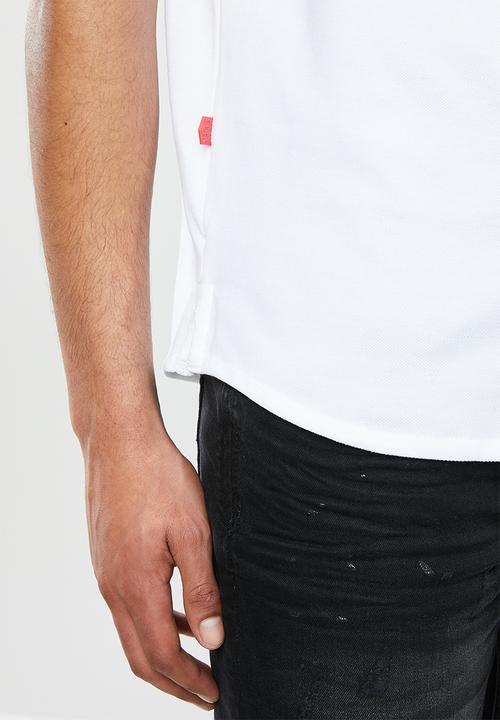 S.P.C.C - Kent signature button through knit shirt - white