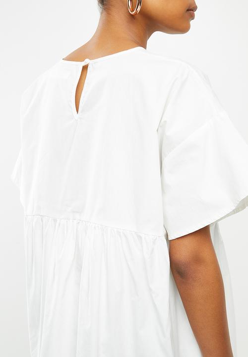 Missguided - Matenity poplin smock top - white