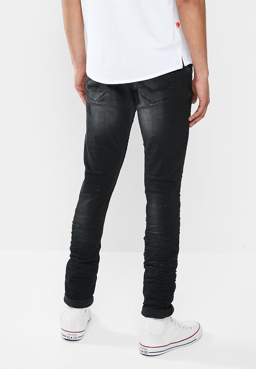 S.P.C.C - Basquiat premium feather jeans - black
