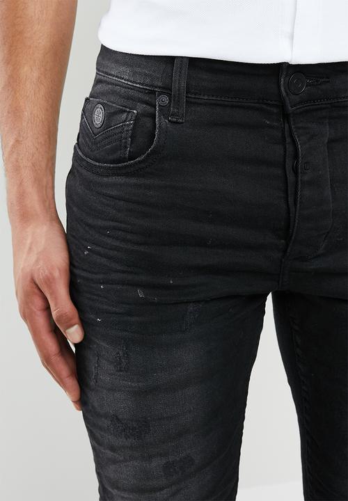 S.P.C.C - Basquiat premium feather jeans - black
