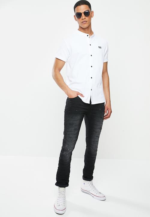 S.P.C.C - Basquiat premium feather jeans - black