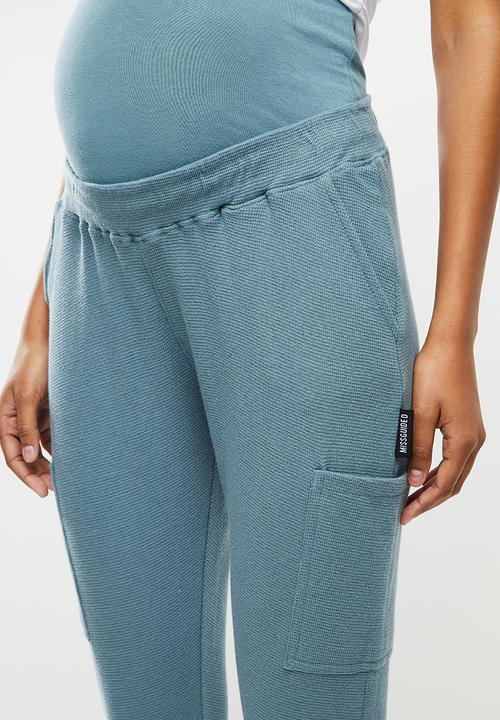 Missguided - Maternity waffle side pocket jogger - blue