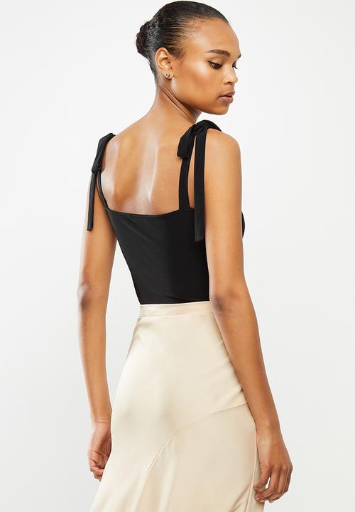 MILLA - Tie strap bodysuit - black