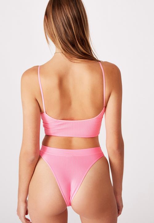 Cotton On - Seamfree rib ballet bralette - pink 
