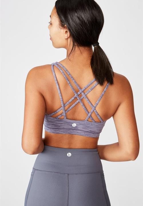 Cotton On - Strappy sports crop - purple