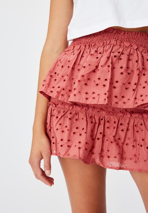 Cotton On - Ellie broderie mini skirt - pink