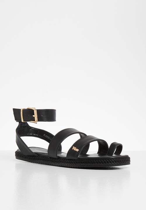 Plum - Sanna sandal - black