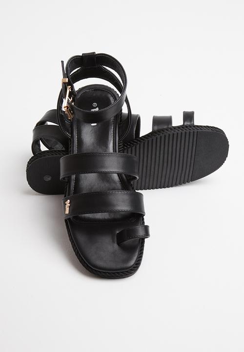 Plum - Sanna sandal - black