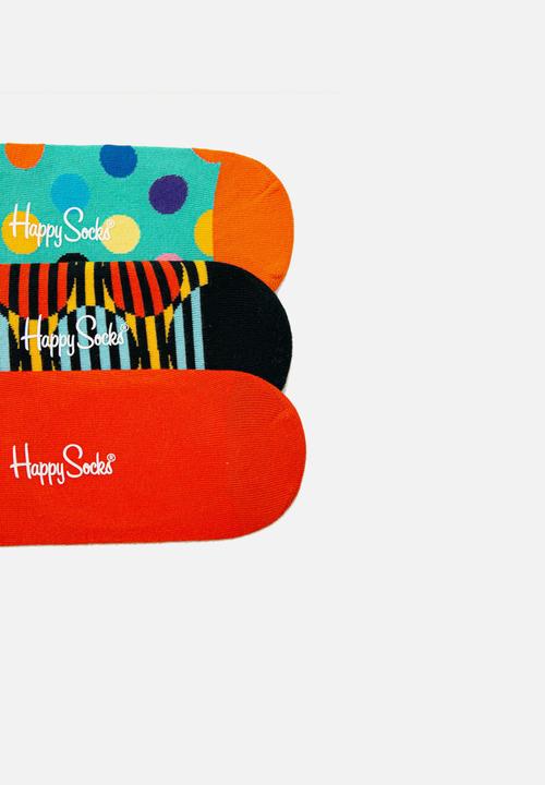 Happy Socks - 3-pack big dot liner sock - multi
