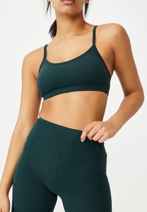 Cotton On - Workout yoga crop - dark green 